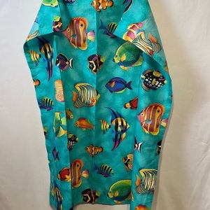Shower curtain and one curtain panel